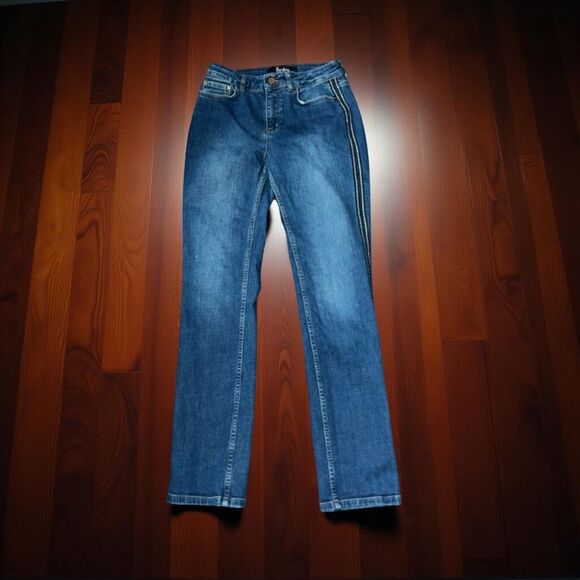 Boden The Cavendish Girlfriend Skinny Hi Rise Side Stripe Jeans Size 8 27x30 #93 - Picture 1 of 6